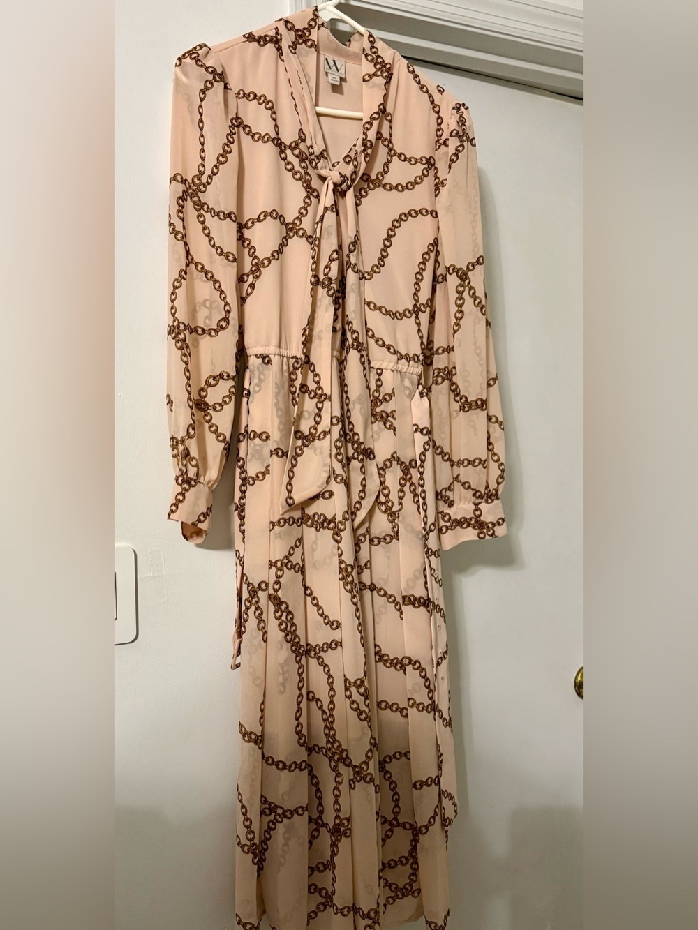 Worthington Pink & Brown Chainlink Midi Dress
